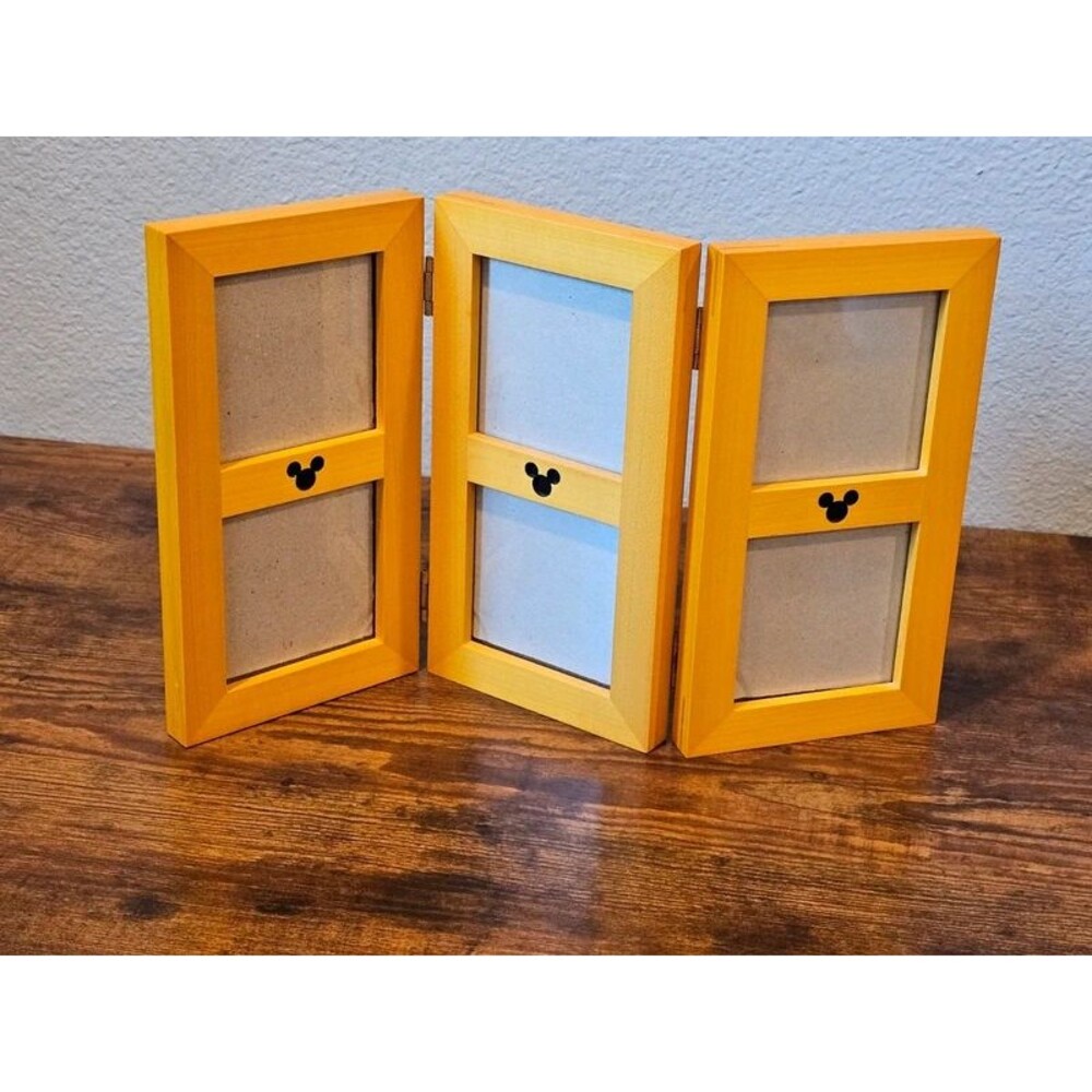Disney Parks Exclusive Wood Tri-Fold Picture Frame